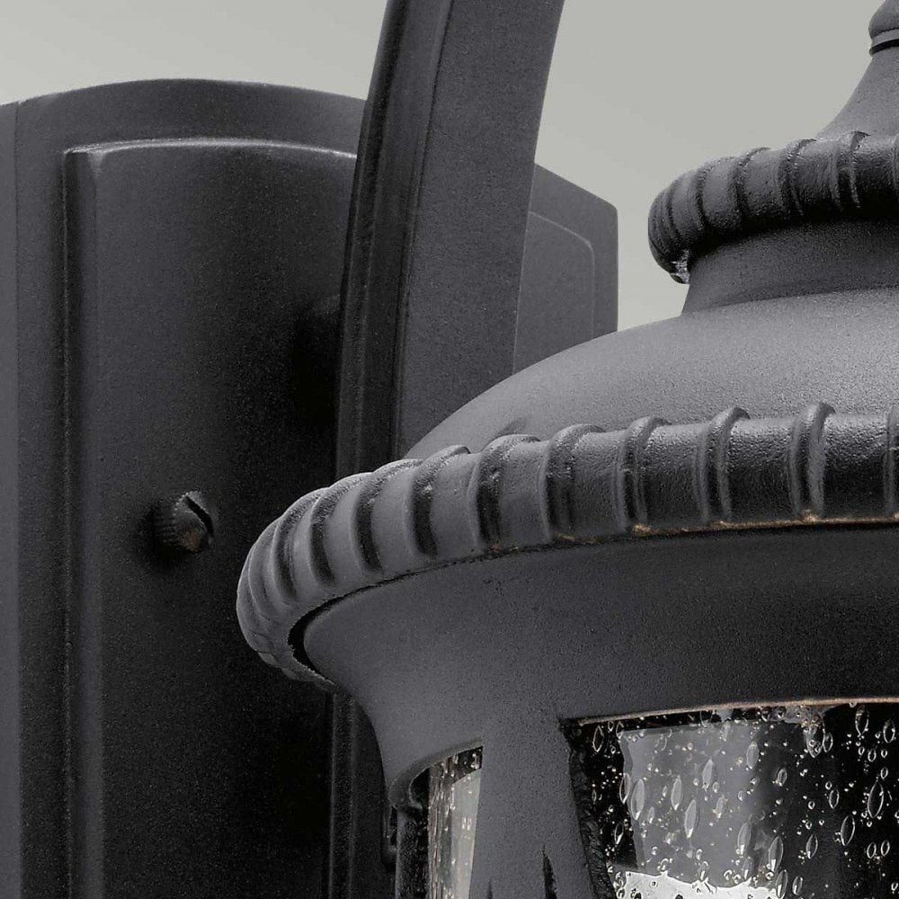 Kichler KL-ADMIRALS-COVE-M Admirals Cove 1 Light Medium Wall Lantern Textured Black