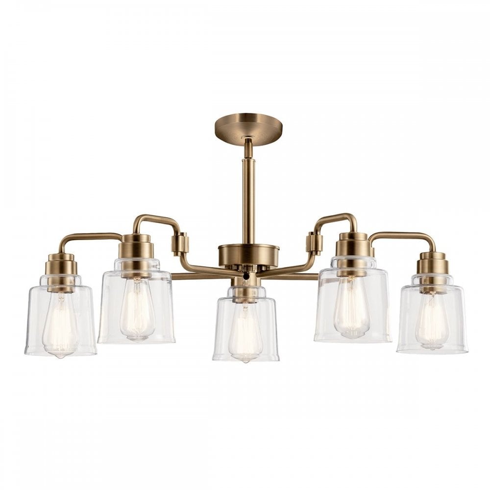 Kichler KL-AIVIAN5-WBR Aivian 5 Light Chandelier Weathered Brass