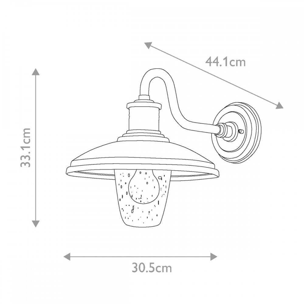 Kichler KL-ALLENBURY2-M-BKT Allenbury 1 Light Medium Wall Lantern Textured Black