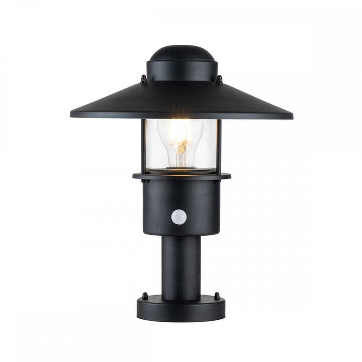 Elstead KLAMPENBORG-PED-PIR-BK Klampenborg 1 Light Pedestal with PIR Black