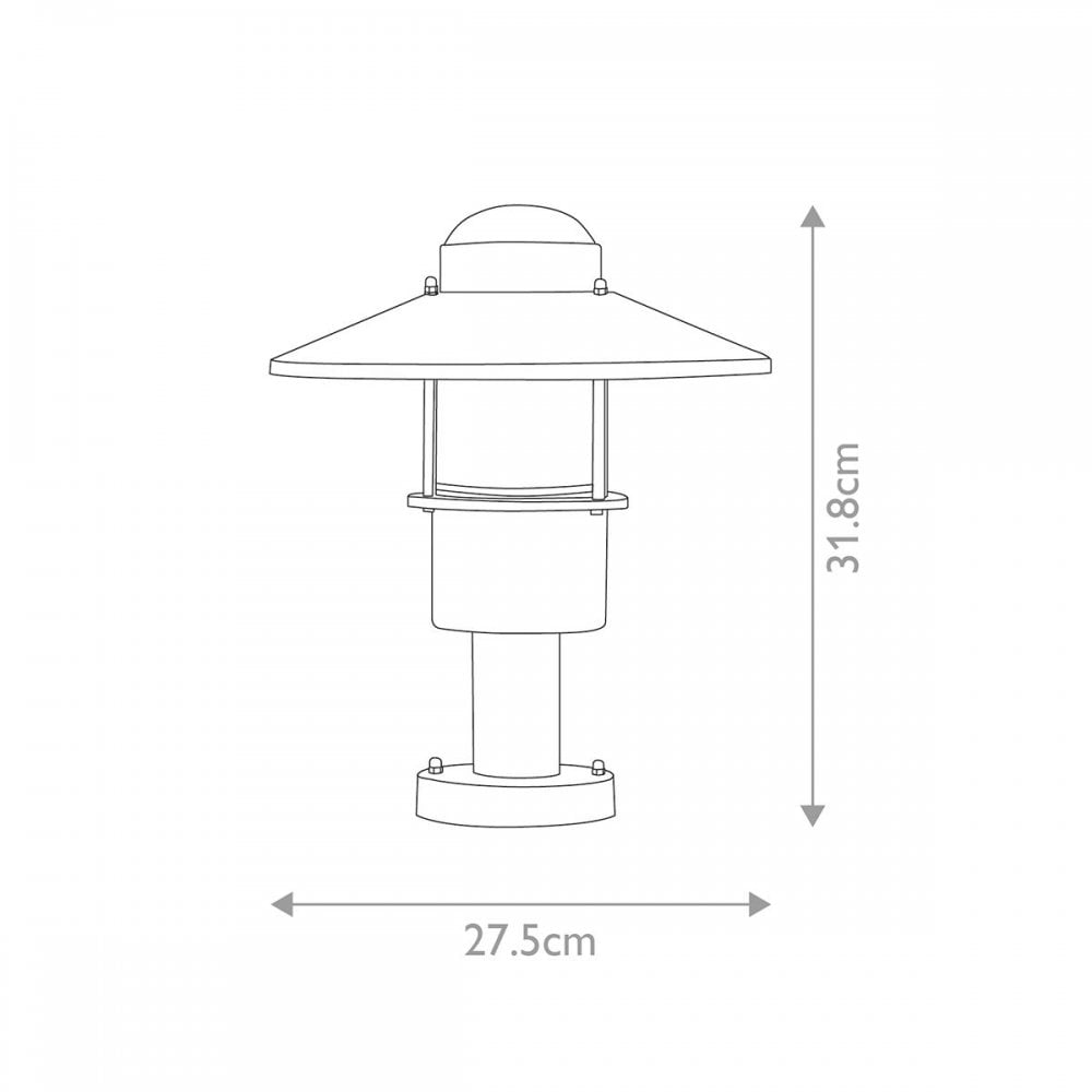 Elstead KLAMPENBORG-PED-PIR-BK Klampenborg 1 Light Pedestal with PIR Black