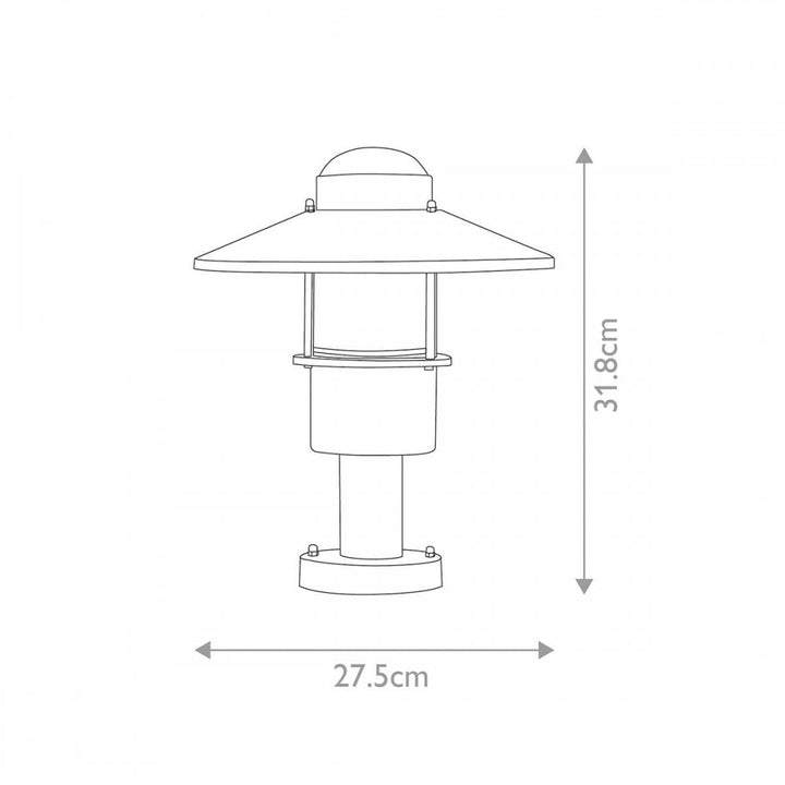 Elstead KLAMPENBORG-PED-PIR-BK Klampenborg 1 Light Pedestal with PIR Black