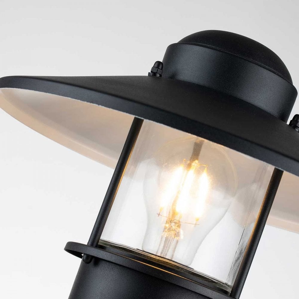 Elstead KLAMPENBORG-PED-PIR-BK Klampenborg 1 Light Pedestal with PIR Black
