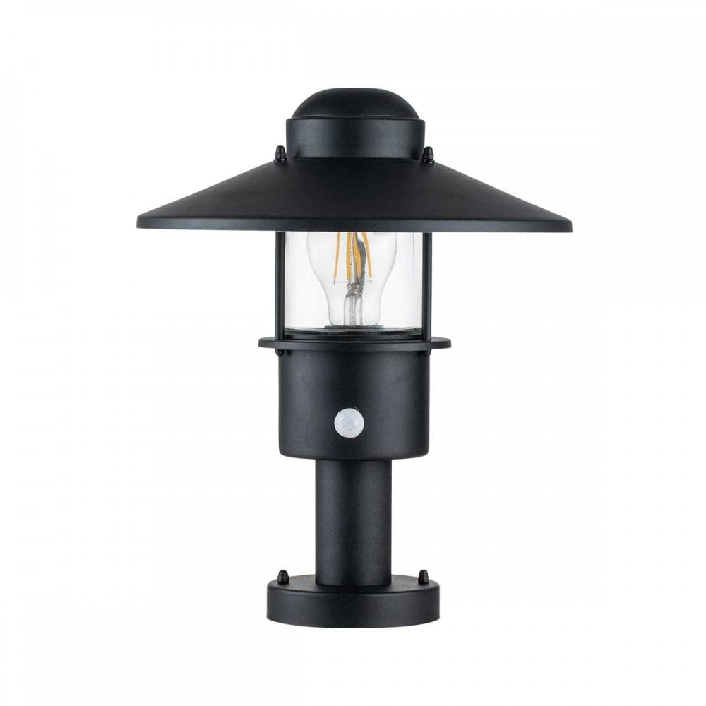 Elstead KLAMPENBORG-PED-PIR-BK Klampenborg 1 Light Pedestal with PIR Black