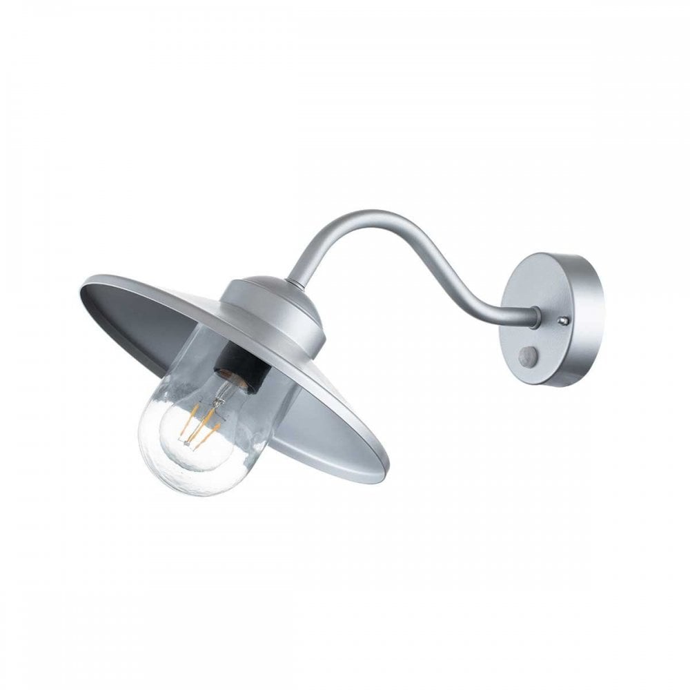 Elstead KLAMPENBORG-PIR-SIL Klampenborg 1 Light Wall Lantern with PIR Silver