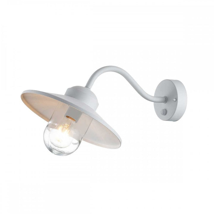Elstead KLAMPENBORG-PIR-WHT Klampenborg 1 Light Wall Lantern with PIR White