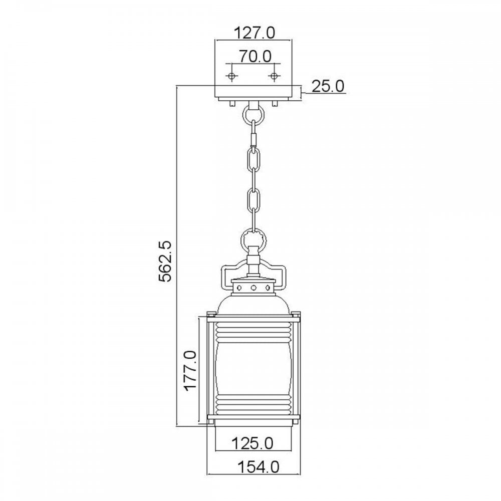 Kichler KL-ASHLANDBAY8-S-BU Ashland Bay 1 Light Small Chain Lantern Burnished Bronze