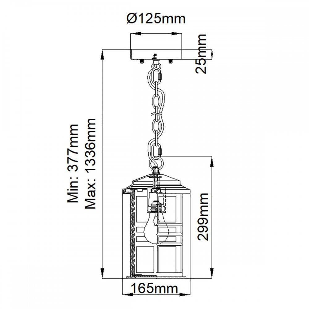Kichler KL-BEACON-SQUARE8-OZ Beacon Square 1 Light Chain Lantern Olde Bronze