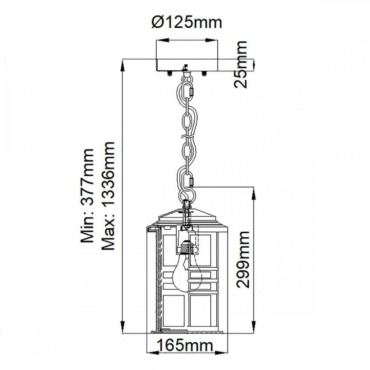 Kichler KL-BEACON-SQUARE8-OZ Beacon Square 1 Light Chain Lantern Olde Bronze