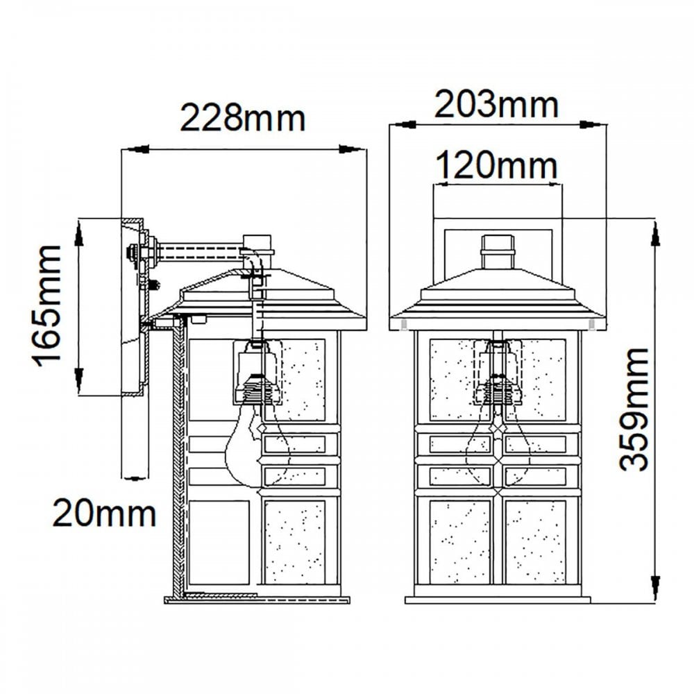 Kichler KL-BEACON-SQUARE-M-OZ Beacon Square 1 Light Medium Wall Lantern Olde Bronze