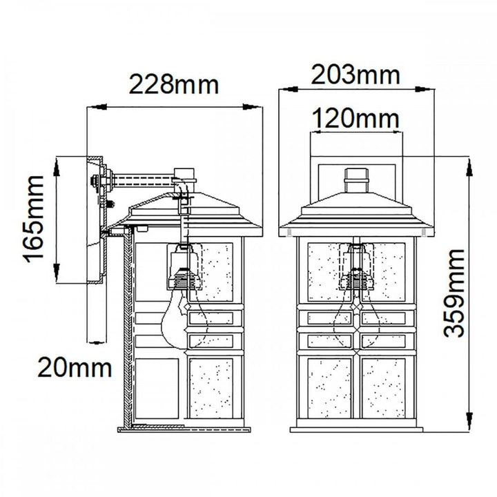 Kichler KL-BEACON-SQUARE-M-WHT Beacon Square 1 Light Medium Wall Lantern White