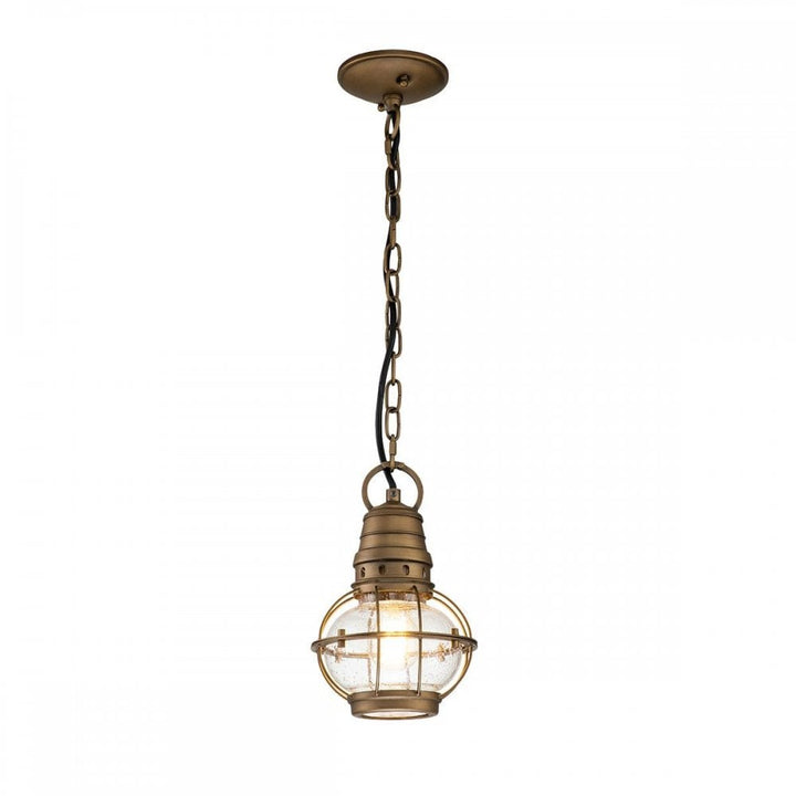 Kichler KL-BRIDGEPOINT8S-NBR Bridgepoint 1 Light Small Chain Lantern Natural Brass