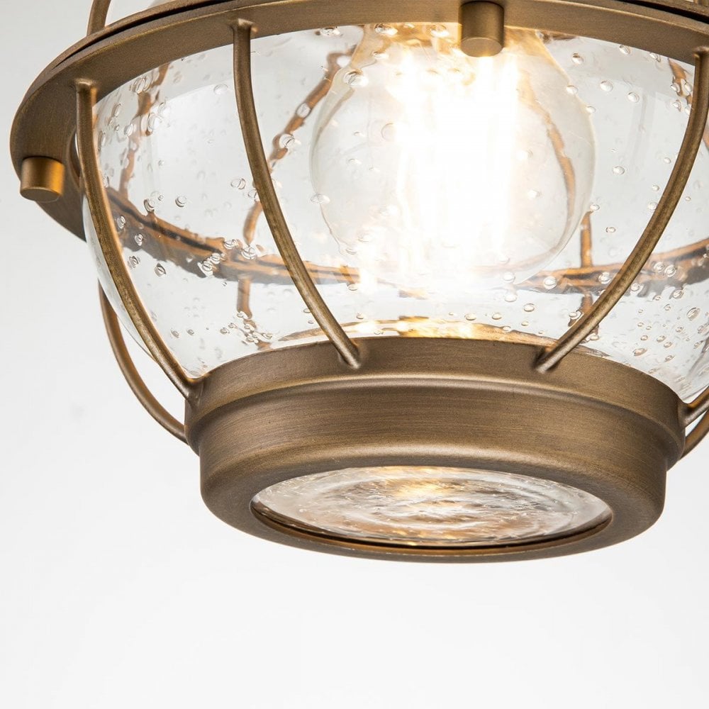 Kichler KL-BRIDGEPOINT8S-NBR Bridgepoint 1 Light Small Chain Lantern Natural Brass