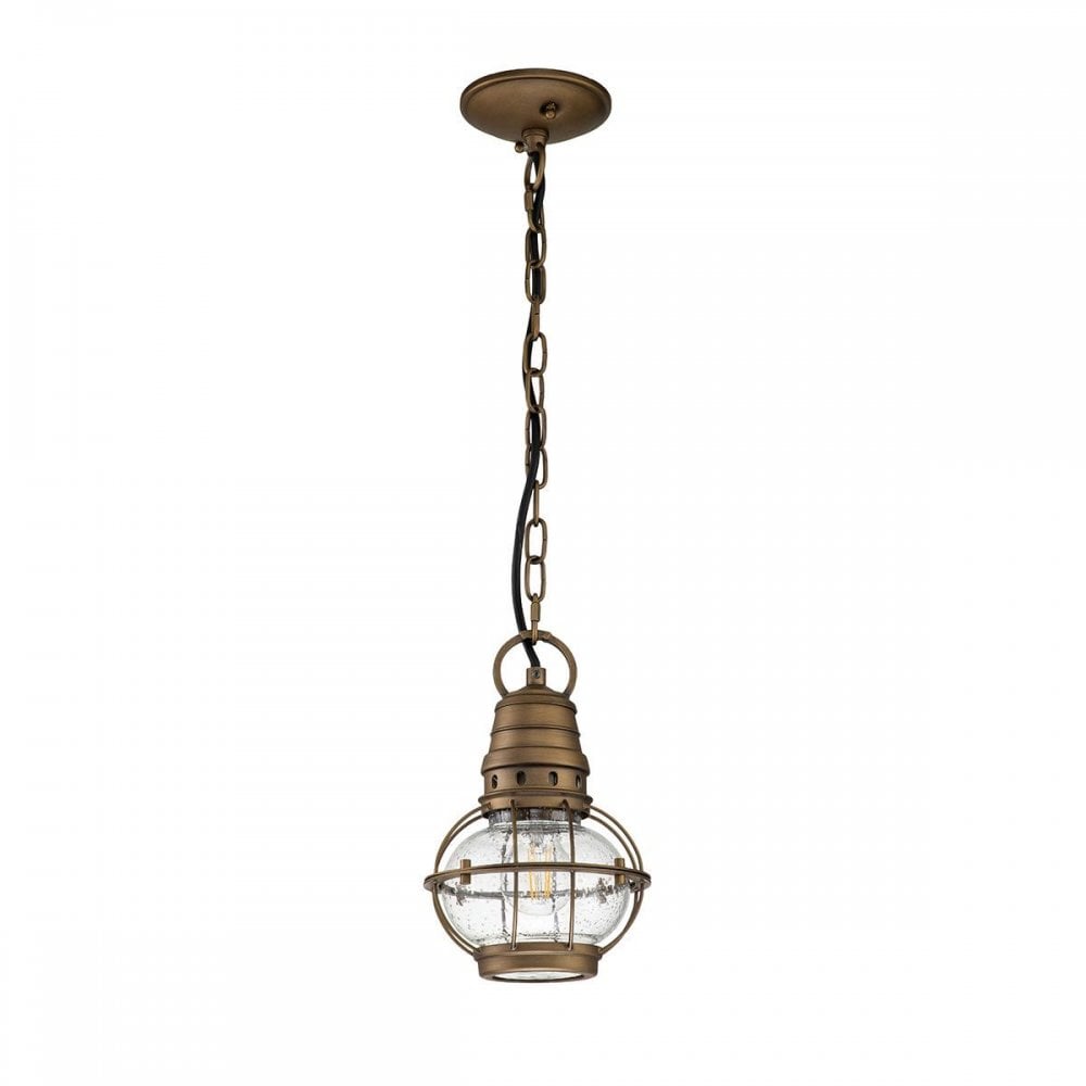 Kichler KL-BRIDGEPOINT8S-NBR Bridgepoint 1 Light Small Chain Lantern Natural Brass