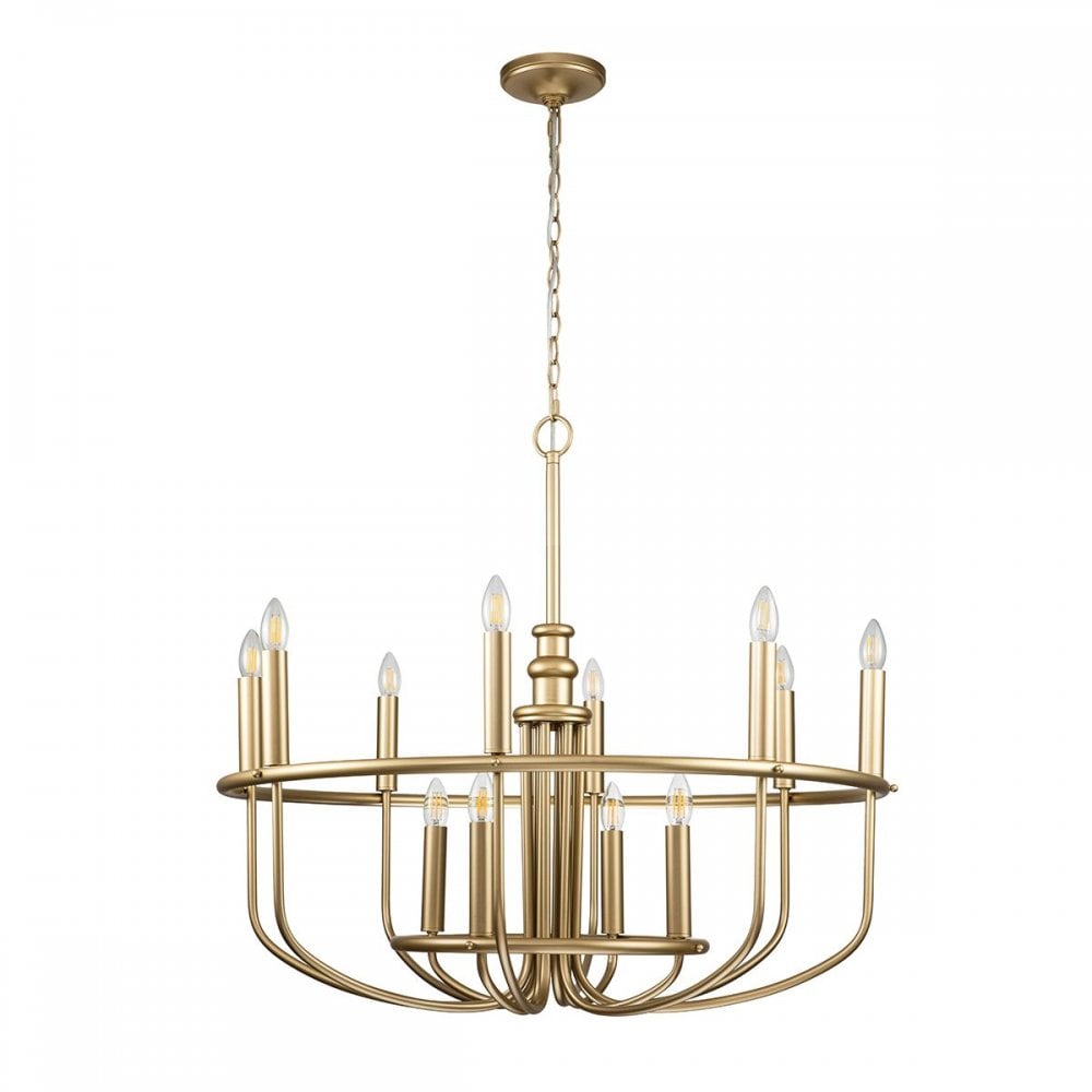 Kichler KL-CAPITOL-HILL12-PNBR Capitol Hill 12lt Chandelier Painted Natural Brass