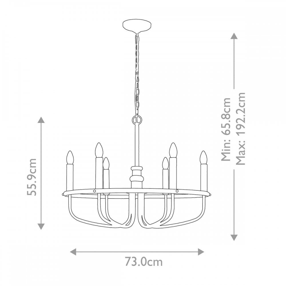 Kichler KL-CAPITOL-HILL6-PNBR Capitol Hill 6lt Chandelier Painted Natural Brass