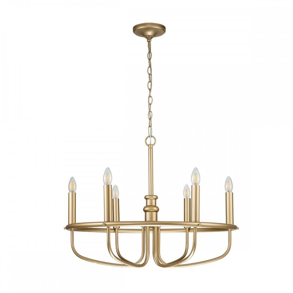 Kichler KL-CAPITOL-HILL6-PNBR Capitol Hill 6lt Chandelier Painted Natural Brass
