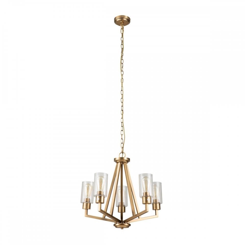 Kichler KL-DERYN5-NBR Deryn 5 Light Chandelier Natural Brass