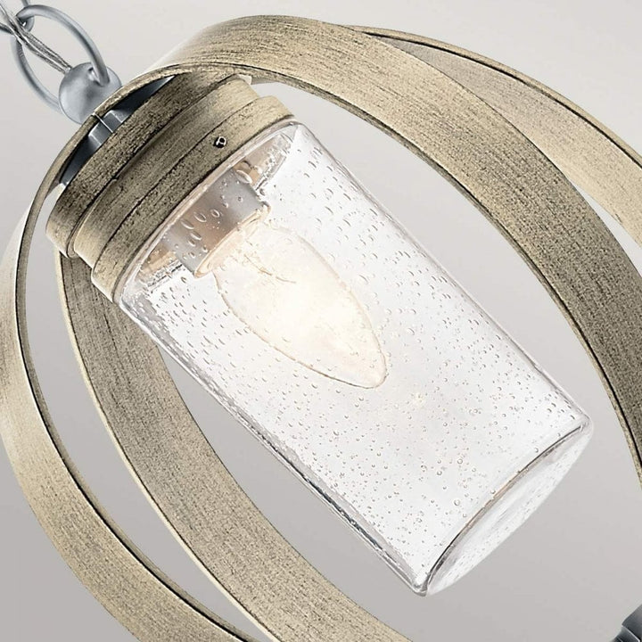 Kichler KL-GRAND-BANK-P-DAG Grand Bank 1 Light Outdoor Pendant Distressed Antique Grey &amp; Brushed Aluminium