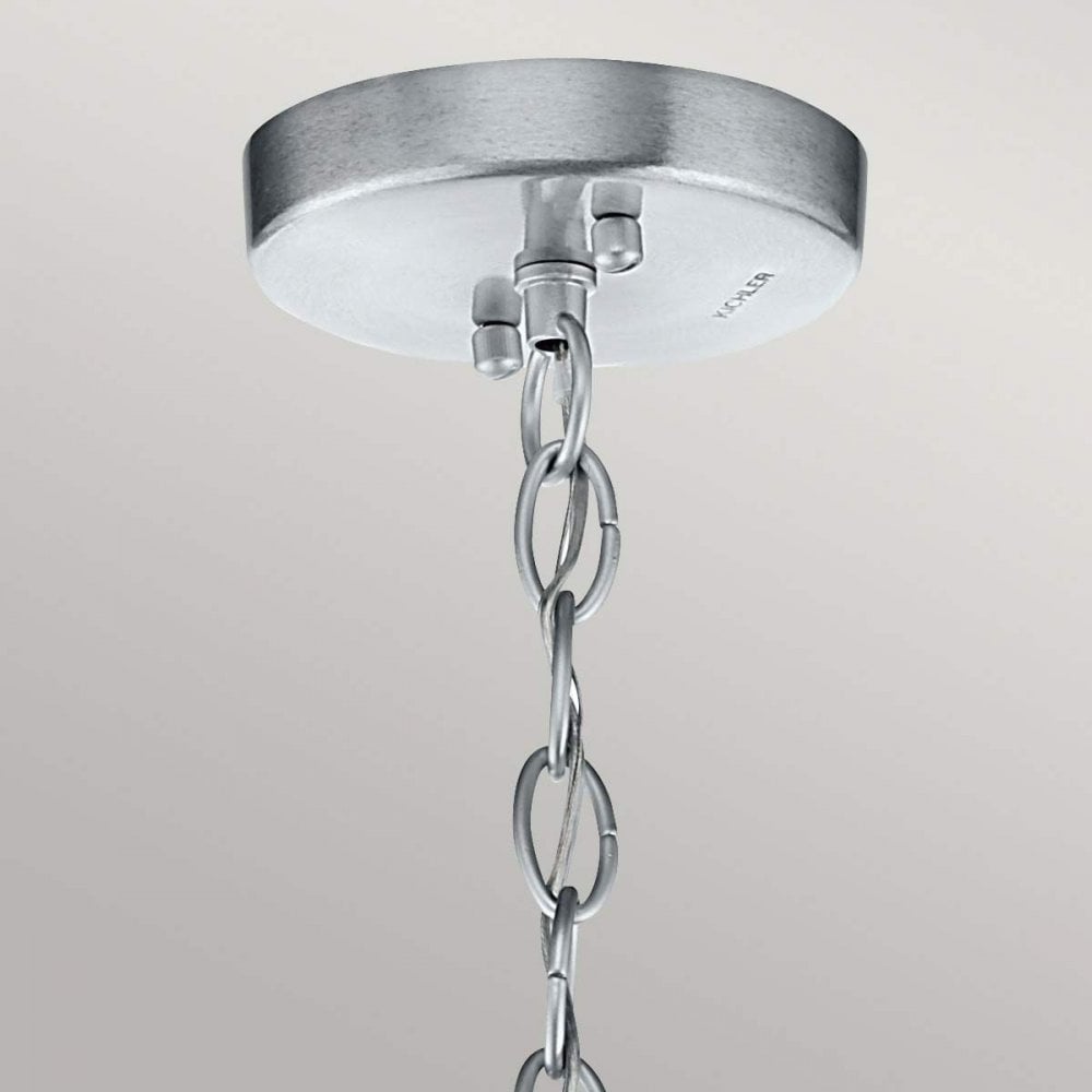 Kichler KL-GRAND-BANK-P-DAG Grand Bank 1 Light Outdoor Pendant Distressed Antique Grey &amp; Brushed Aluminium