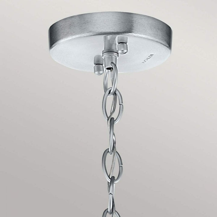 Kichler KL-GRAND-BANK-P-DAG Grand Bank 1 Light Outdoor Pendant Distressed Antique Grey &amp; Brushed Aluminium