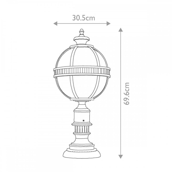 Kichler KL-HALLERON-3M-BU Halleron 3 Light Pedestal Lantern Burnished Bronze