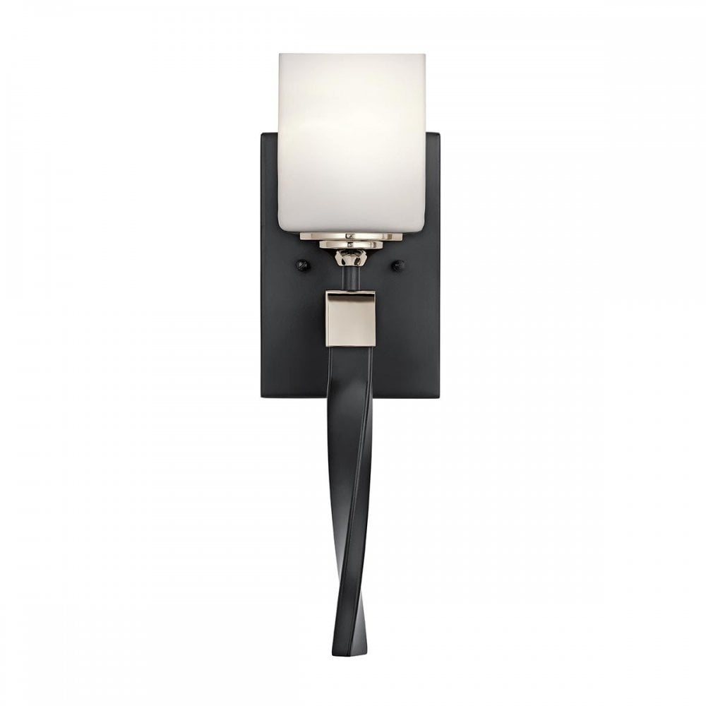 Kichler KL-MARETTE1-BK Marette 1 Light Wall Light Black and Nickel