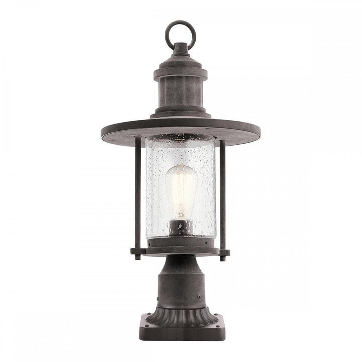 Kichler KL-RIVERWOOD3-M Riverwood 8" Pedestal Lantern Weathered Zinc