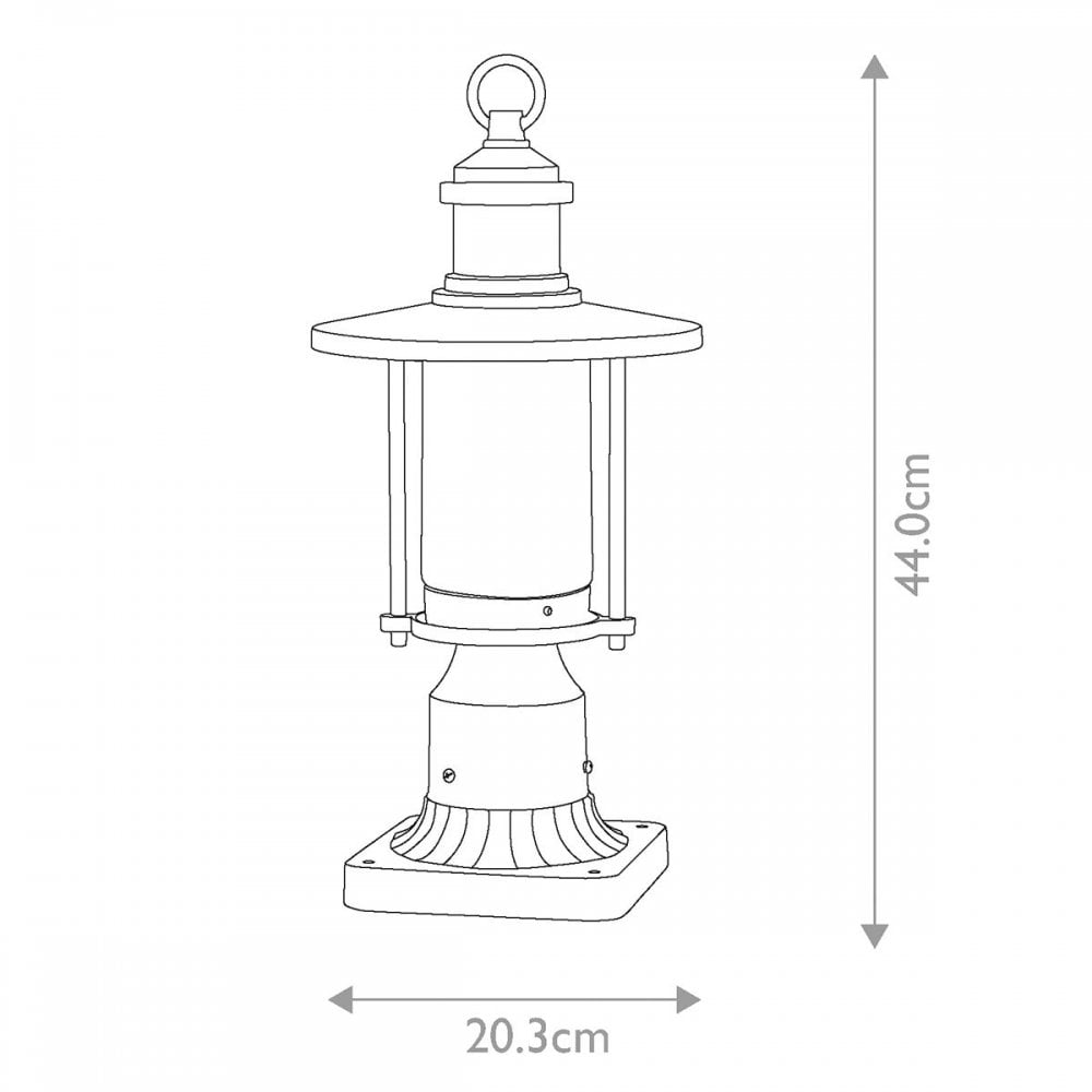 Kichler KL-RIVERWOOD3-M Riverwood 8" Pedestal Lantern Weathered Zinc