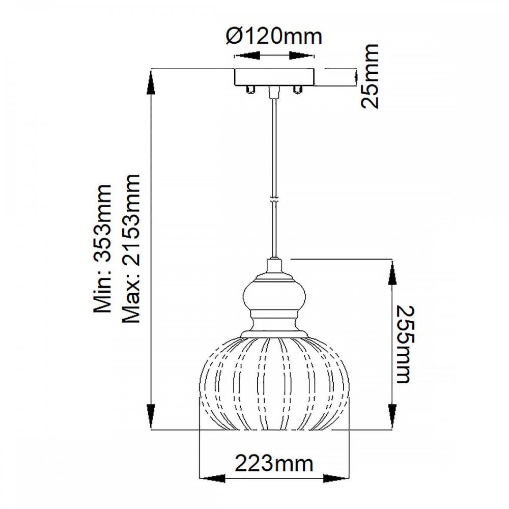 Kichler KL-RIVIERA-P-A Riviera 1 Light Pendant - A Brushed Nickel