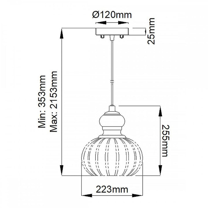 Kichler KL-RIVIERA-P-A Riviera 1 Light Pendant - A Brushed Nickel