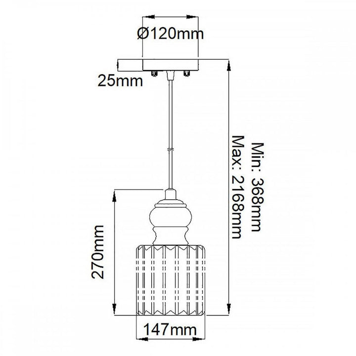 Kichler KL-RIVIERA-P-B Riviera 1 Light Pendant - B Brushed Nickel