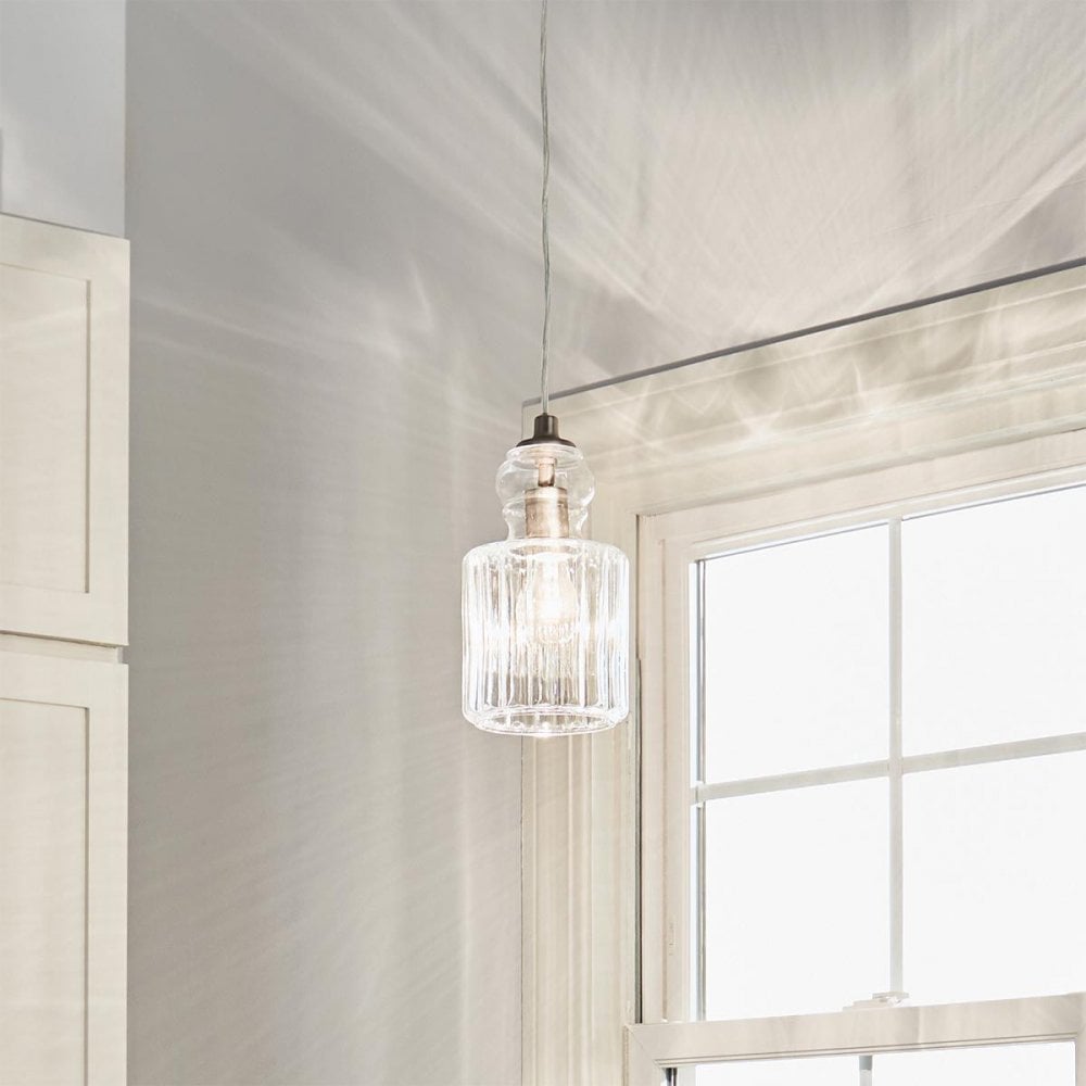 Kichler KL-RIVIERA-P-B Riviera 1 Light Pendant - B Brushed Nickel
