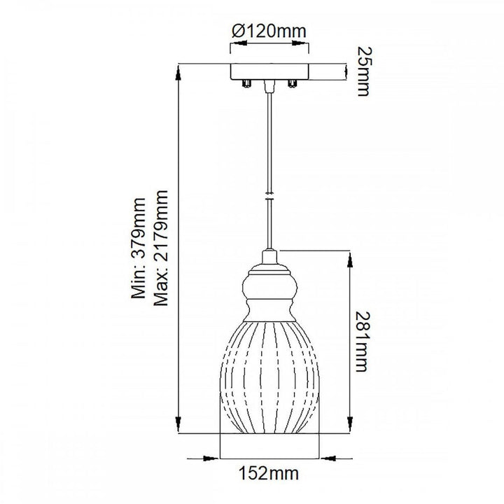 Kichler KL-RIVIERA-P-C Riviera 1 Light Pendant - C Brushed Nickel
