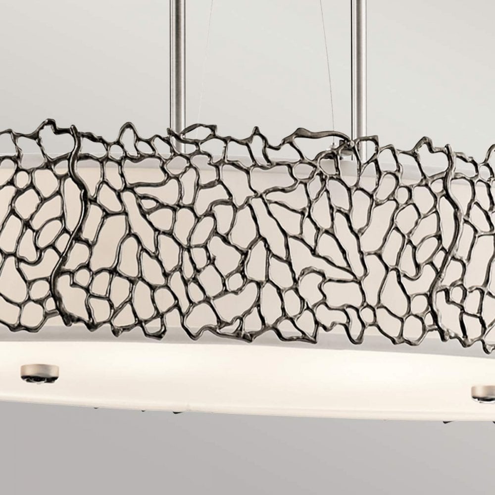 Kichler KL-SILVER-CORAL-ISLE Silver Coral 4 Light Oval Island Light Classic Pewter