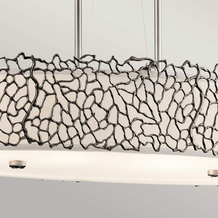 Kichler KL-SILVER-CORAL-ISLE Silver Coral 4 Light Oval Island Light Classic Pewter