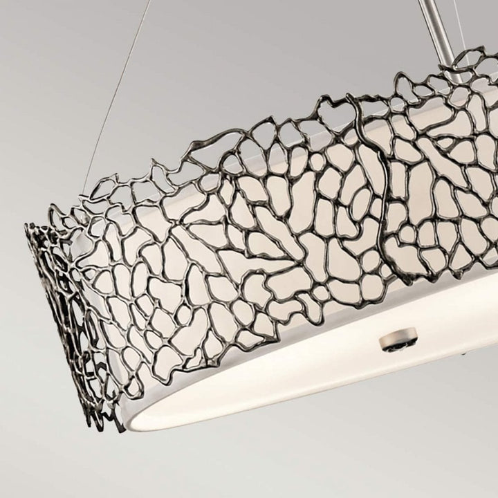 Kichler KL-SILVER-CORAL-ISLE Silver Coral 4 Light Oval Island Light Classic Pewter