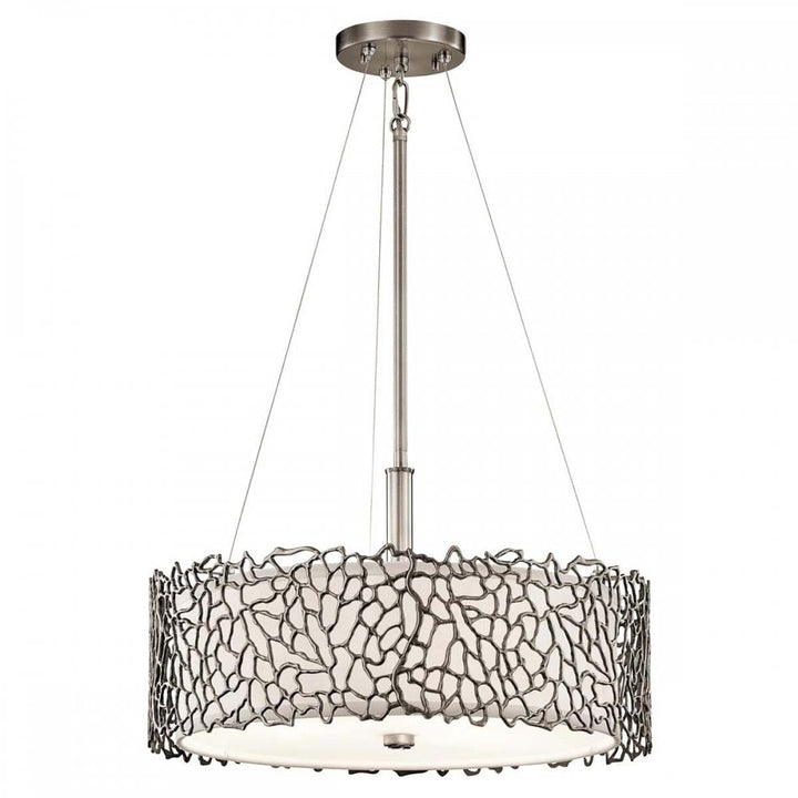 Kichler KL-SILVER-CORAL-P-A Silver Coral 3 Light Duo-Mount Pendant Classic Pewter