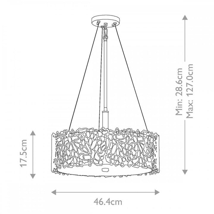 Kichler KL-SILVER-CORAL-P-A Silver Coral 3 Light Duo-Mount Pendant Classic Pewter