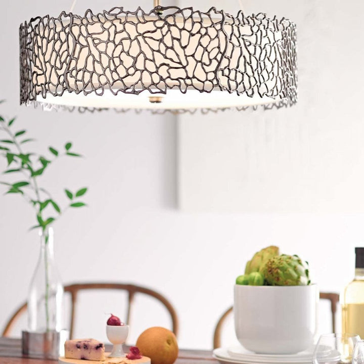 Kichler KL-SILVER-CORAL-P-A Silver Coral 3 Light Duo-Mount Pendant Classic Pewter