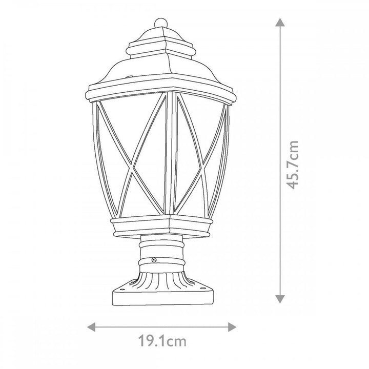Kichler KL-TANGIER3-M Tangier 1 Light Medium 7.5" Pedestal Olde Bronze