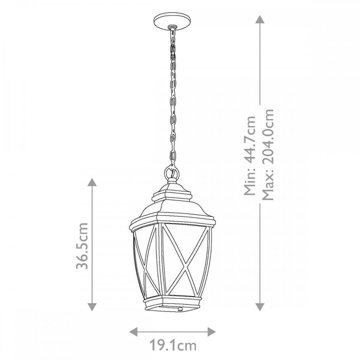 Kichler KL-TANGIER8-M Tangier 1 Light Medium 7.5" Chain Lantern Olde Bronze