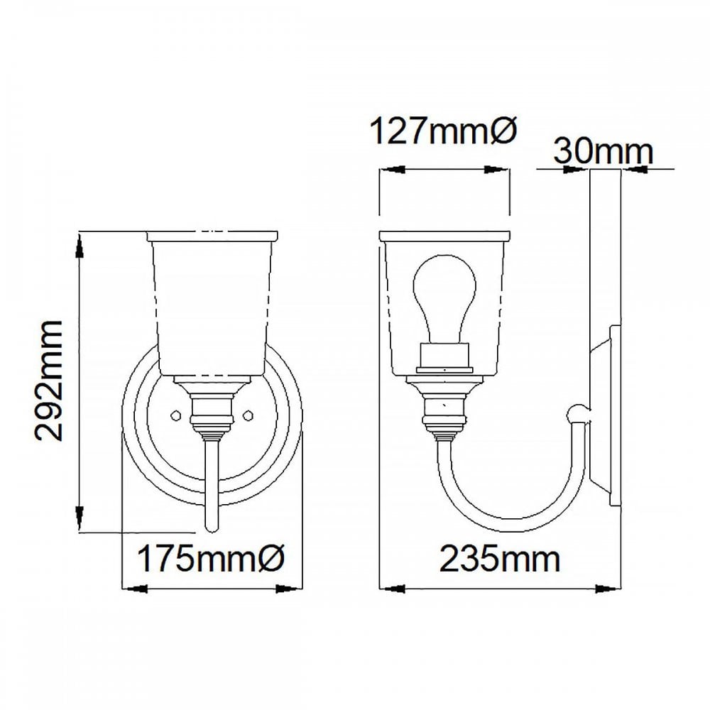 Kichler KL-WAVERLY1-NBR Waverly 1 Light Wall Light Natural Brass