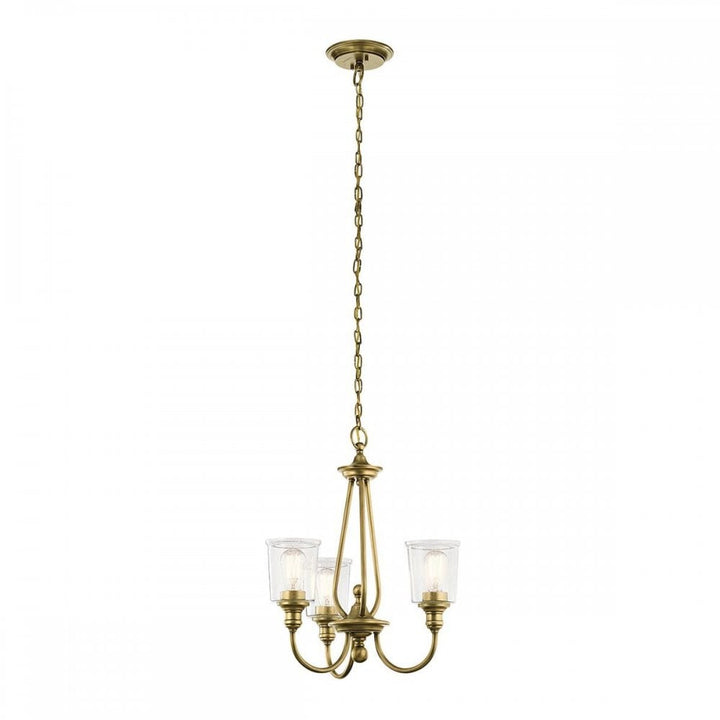 Kichler KL-WAVERLY3-NBR Waverly 3 Light Chandelier Natural Brass