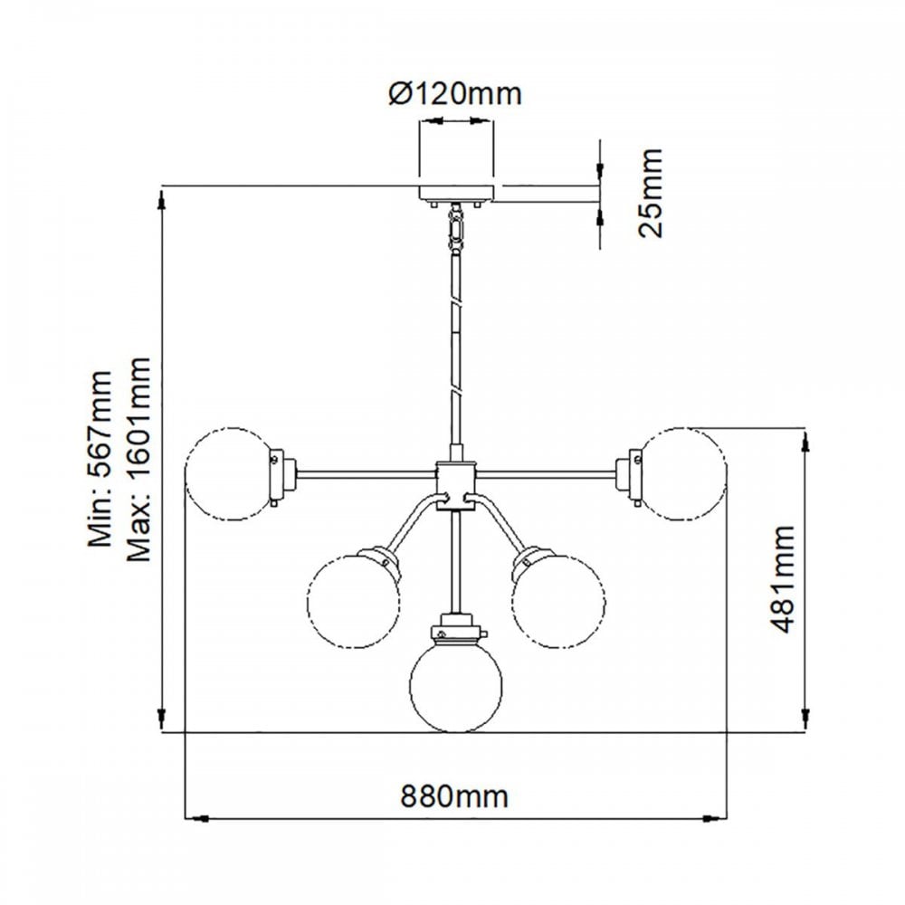 Elstead KULA9 Kula 9 Light Chandelier Polished Nickel
