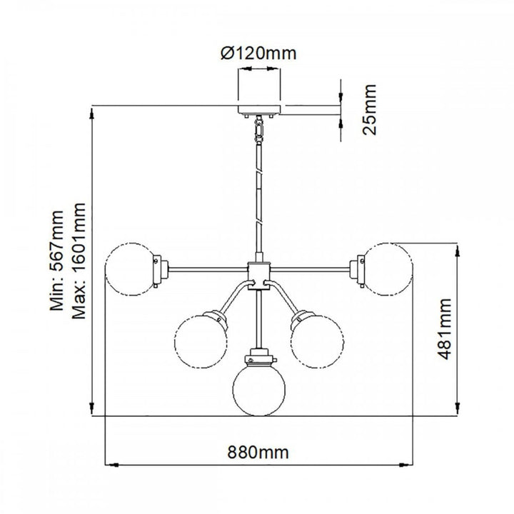 Elstead KULA9 Kula 9 Light Chandelier Polished Nickel