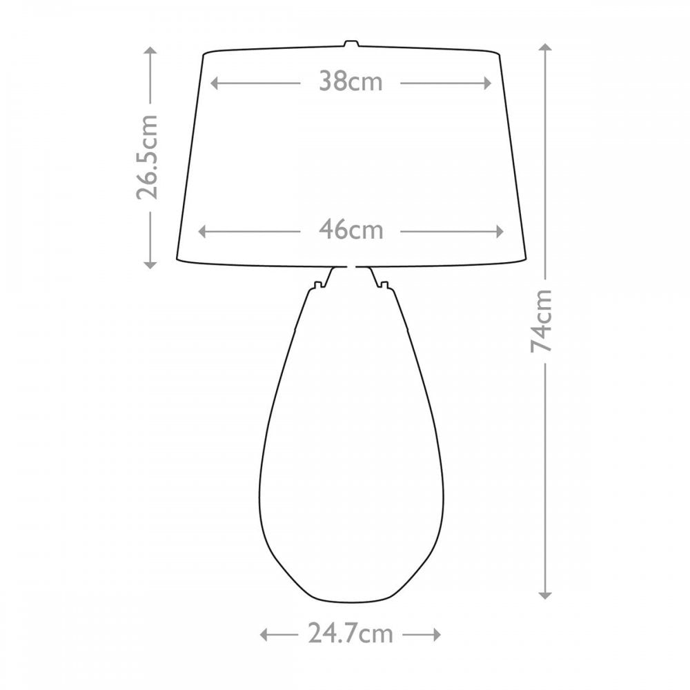 Elstead LENA-TL-L-SMOKE-OWSS Lena 2 Light Large Smoke Table Lamp with Off-white Shade Smoke-tinted Glass / Off-White Shade