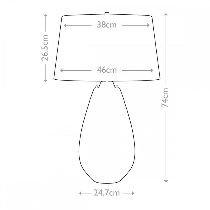 Elstead LENA-TL-L-SMOKE-OWSS Lena 2 Light Large Smoke Table Lamp with Off-white Shade Smoke-tinted Glass / Off-White Shade