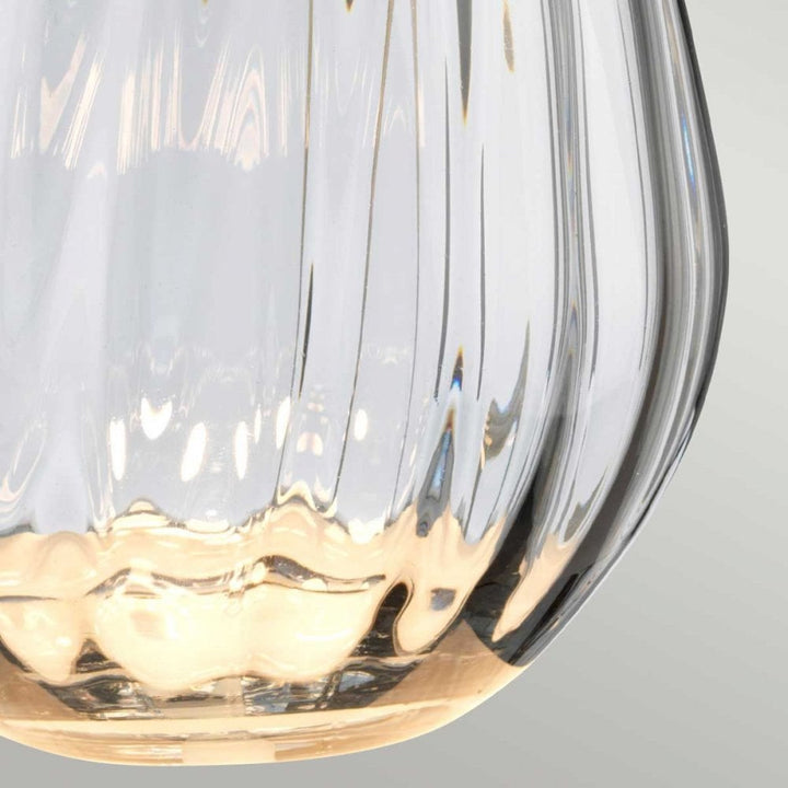 Elstead LENA-TL-S-SMOKE-OWSS Lena 2 Light Small Smoke Table Lamp with Off-white Shade Smoke-tinted Glass / Off-White Shade