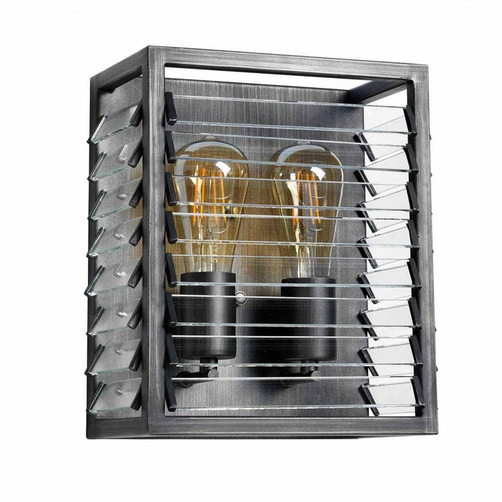 Elstead LOUVRE2 Louvre 2 Light Pendant Painted Gunmetal
